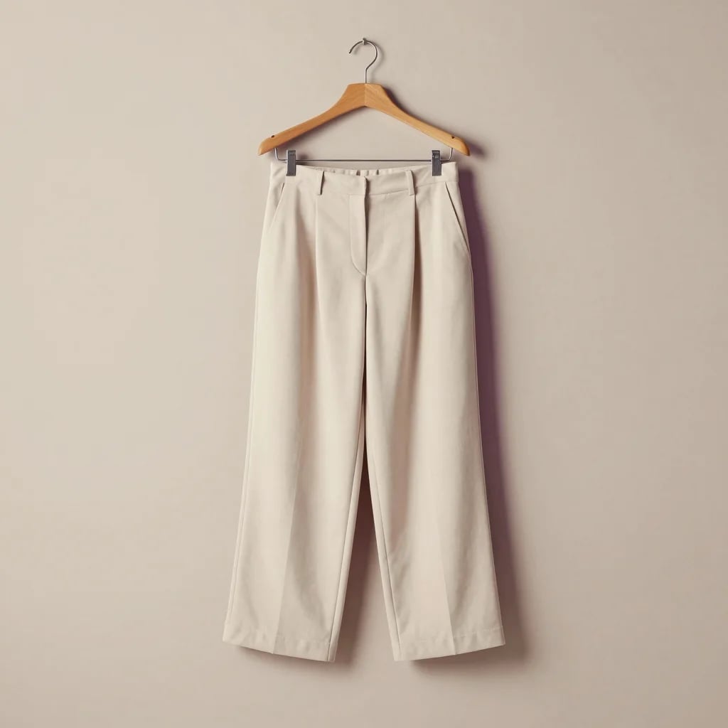 Stone Wide-Leg Trousers