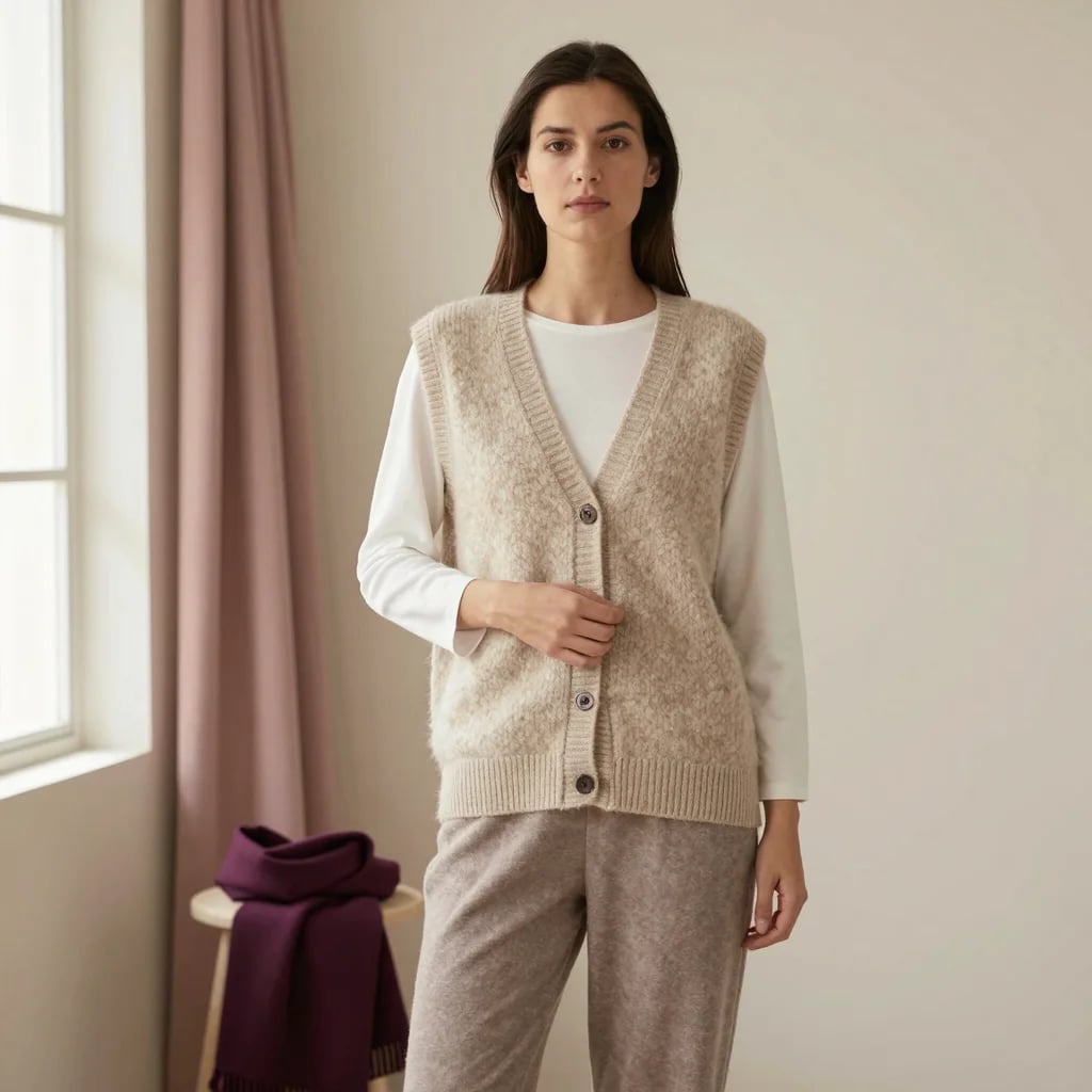 Oat Alpaca Vest