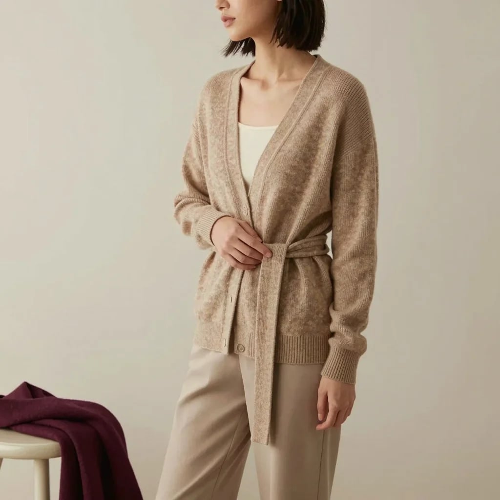 Sand Belted Cardigan